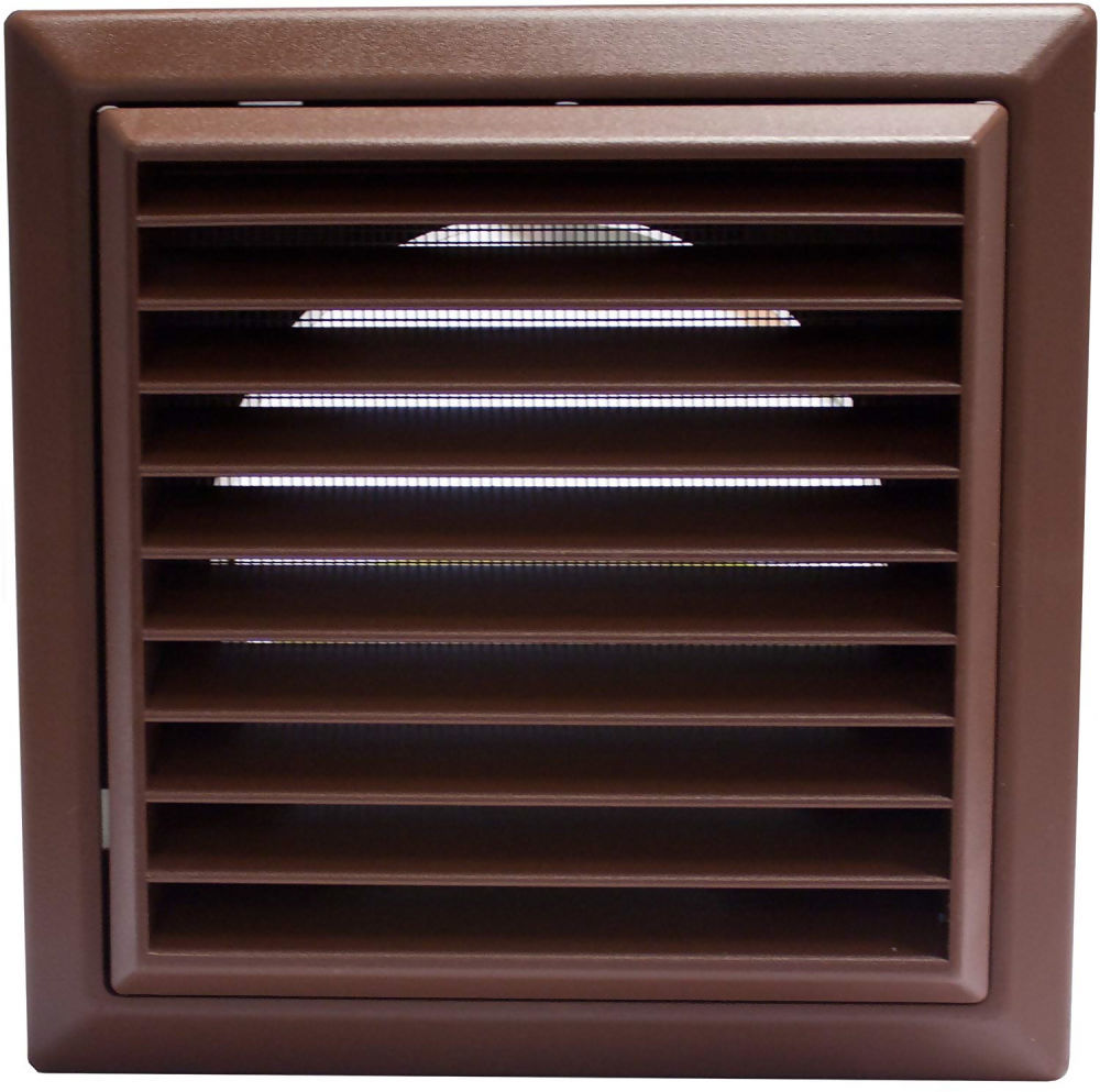 100mm Wall Outlet with Louvred Grille Brown 44954B