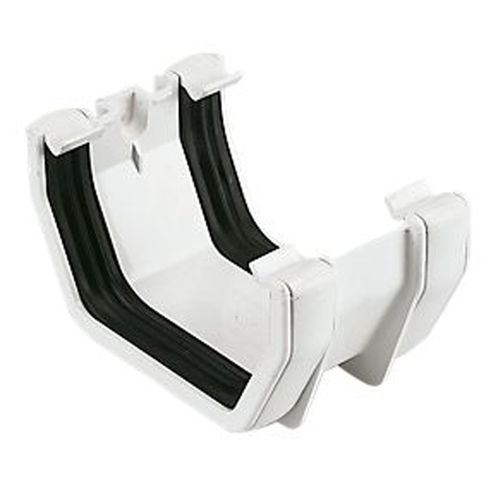 112mm Square Gutter Union Bracket White REF RUS1