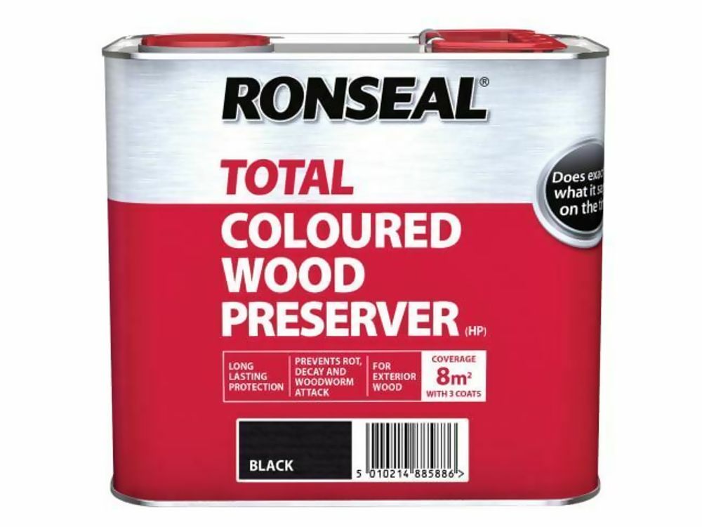 Ronseal Total Black Wood Preserver 2.5Ltr Ref 38588