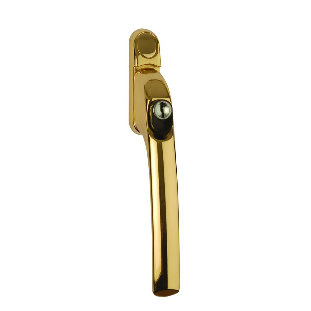 Gold UPVC Inline Espag Window Handle C/W 43mm Fixed Spindle Clam