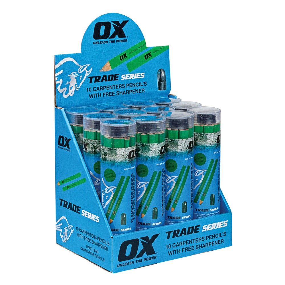 OX Trade Hard Green Carpenters Pencils 10 pk
