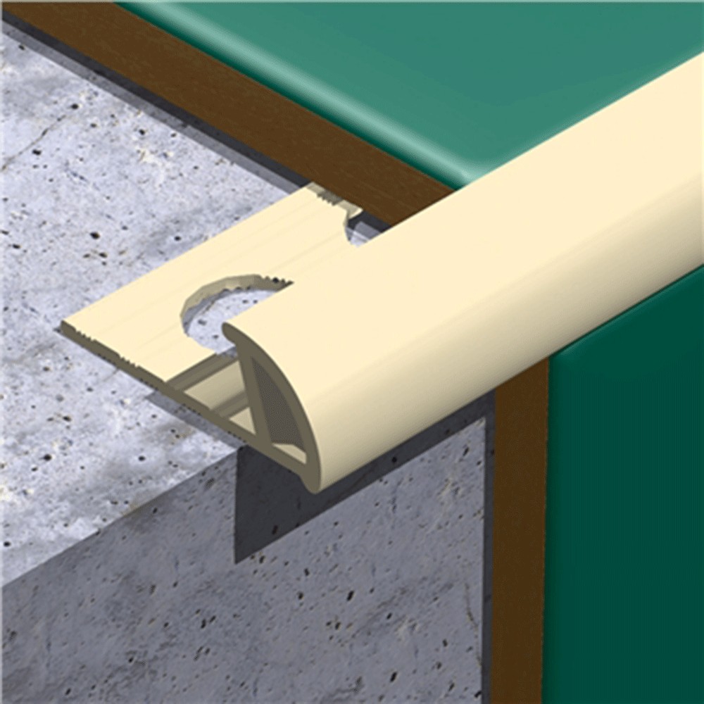 Plastic Tile Trim 10mm Soft Cream 2.5Mtr