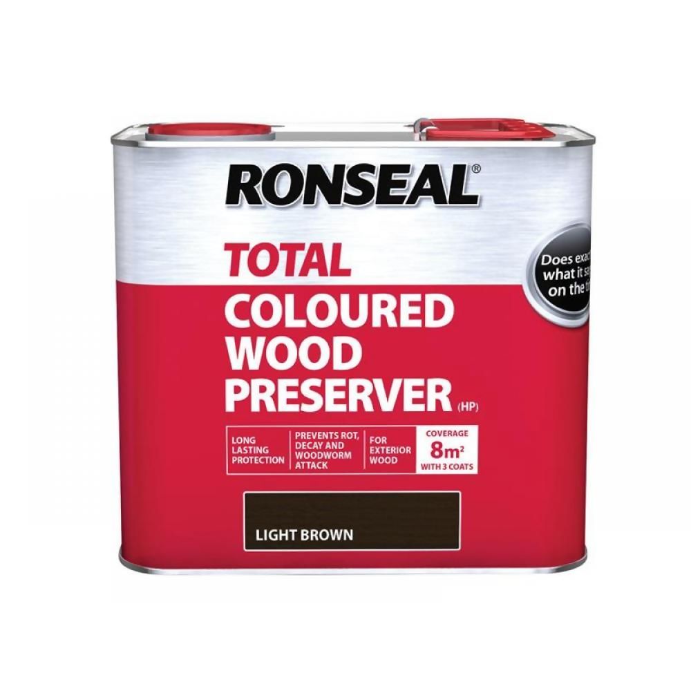 Ronseal Total Light Brown Wood Preserver 2.5Ltr Ref 37656