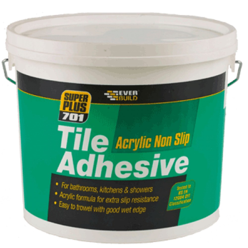 Showerproof Acrylic Non Slip Tile Adhesive 5ltr (7.5kg) Ref NS05